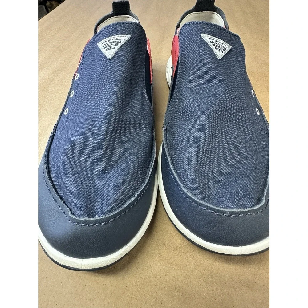 Columbia Bahama Vent PFG Slip On Boat Shoes Mens Size 12 Blue Red BM2663-468